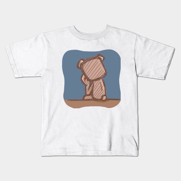 Lonely Hako Kids T-Shirt by mongdrawings